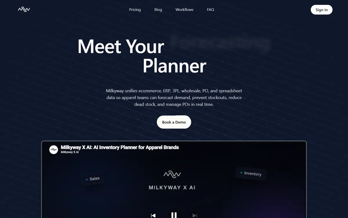 Milkyway X AI home: meet your inventory planner